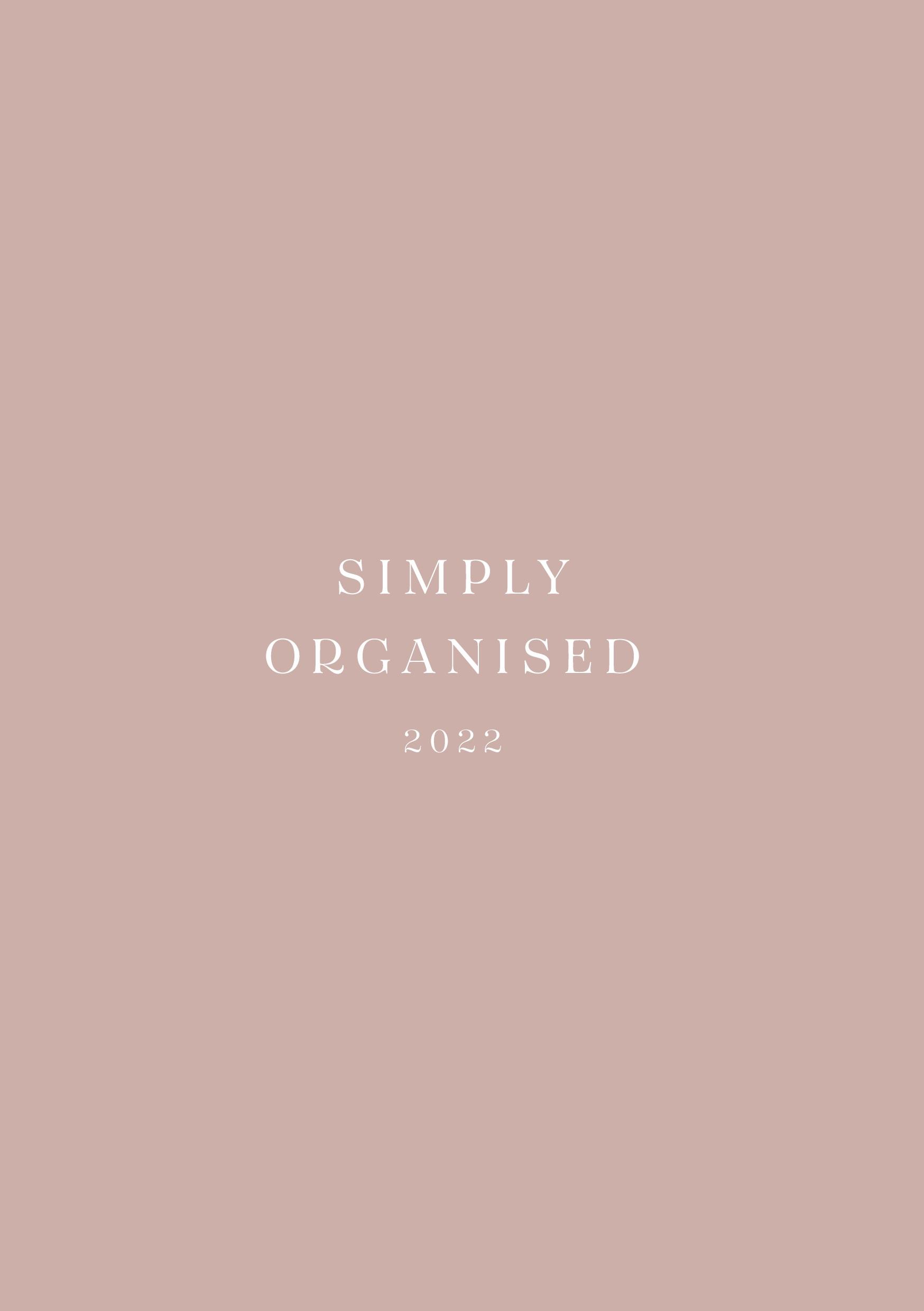 Vorderes Coverbild SIMPLY ORGANISED 2022 - premium rosé