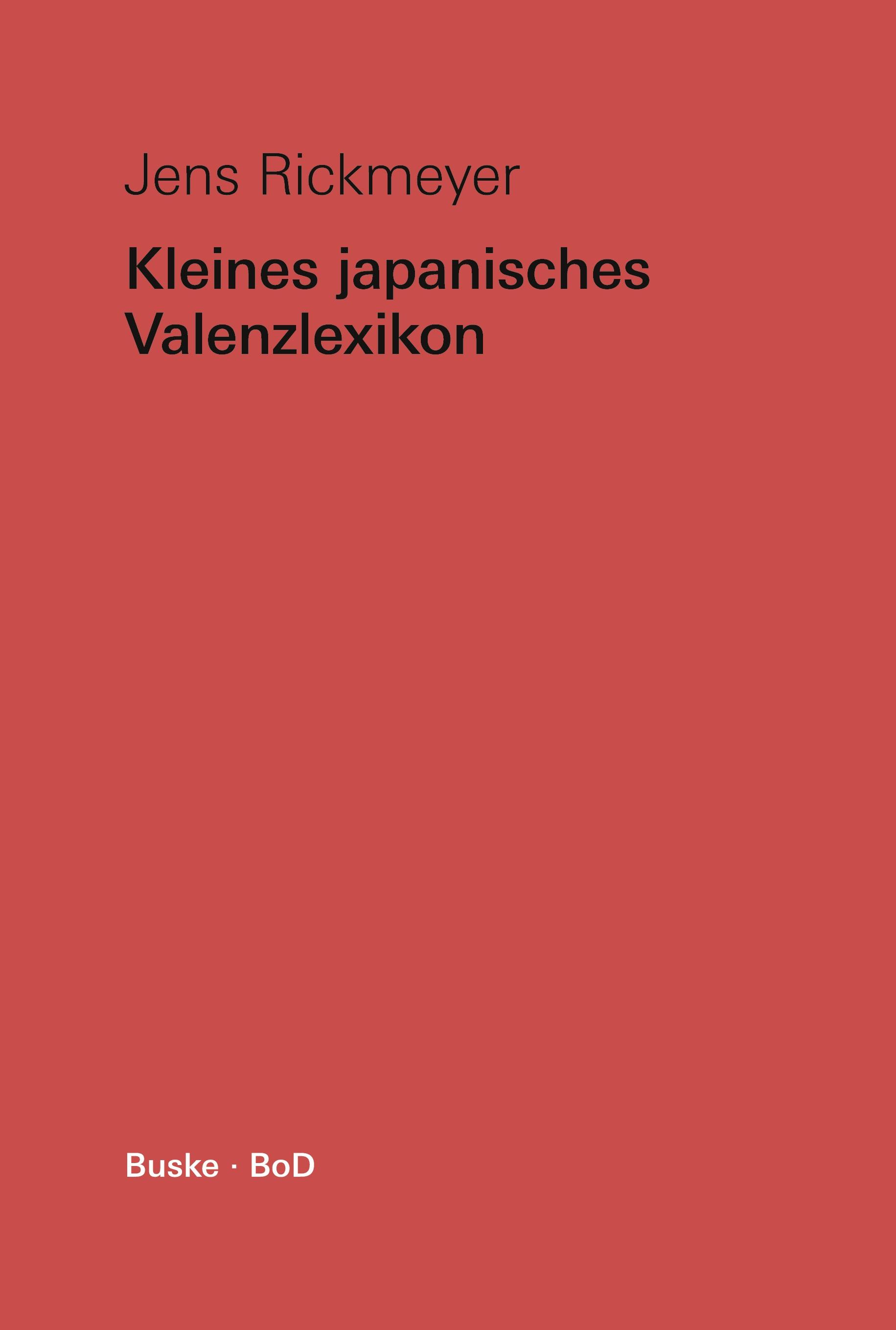 Vorderes Coverbild Kleines japanisches Valenzlexikon
