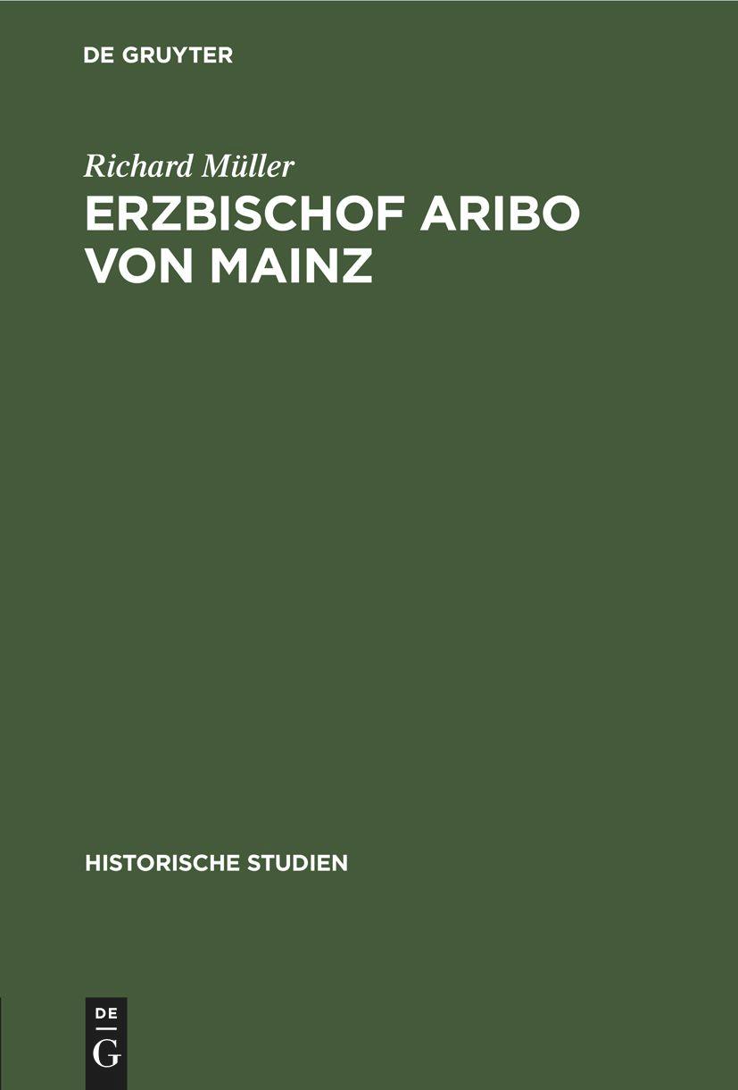 Vorderes Coverbild Erzbischof Aribo von Mainz