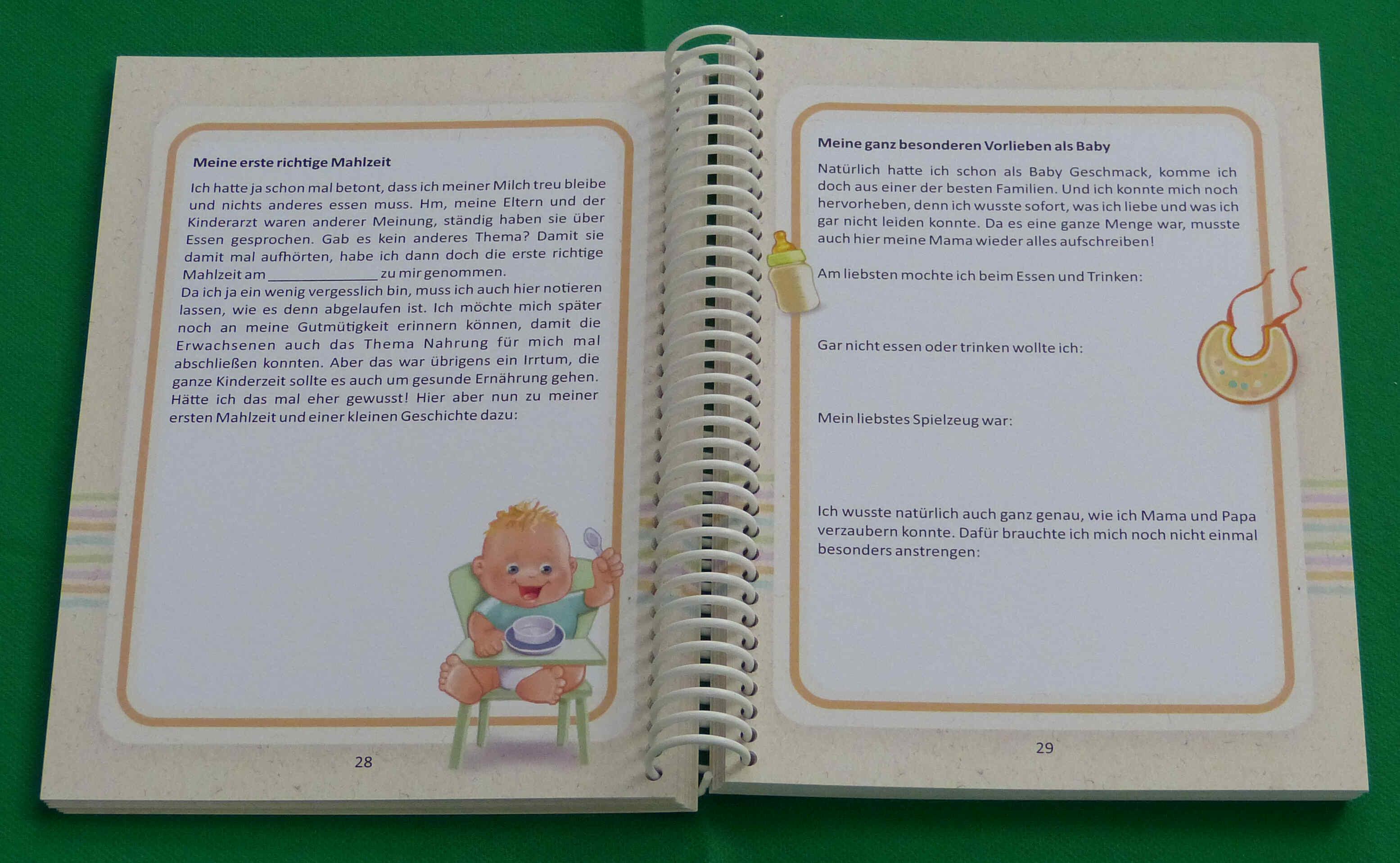 Beispielinhalt (Bild) Babyalbum zu meiner Babyentwicklung