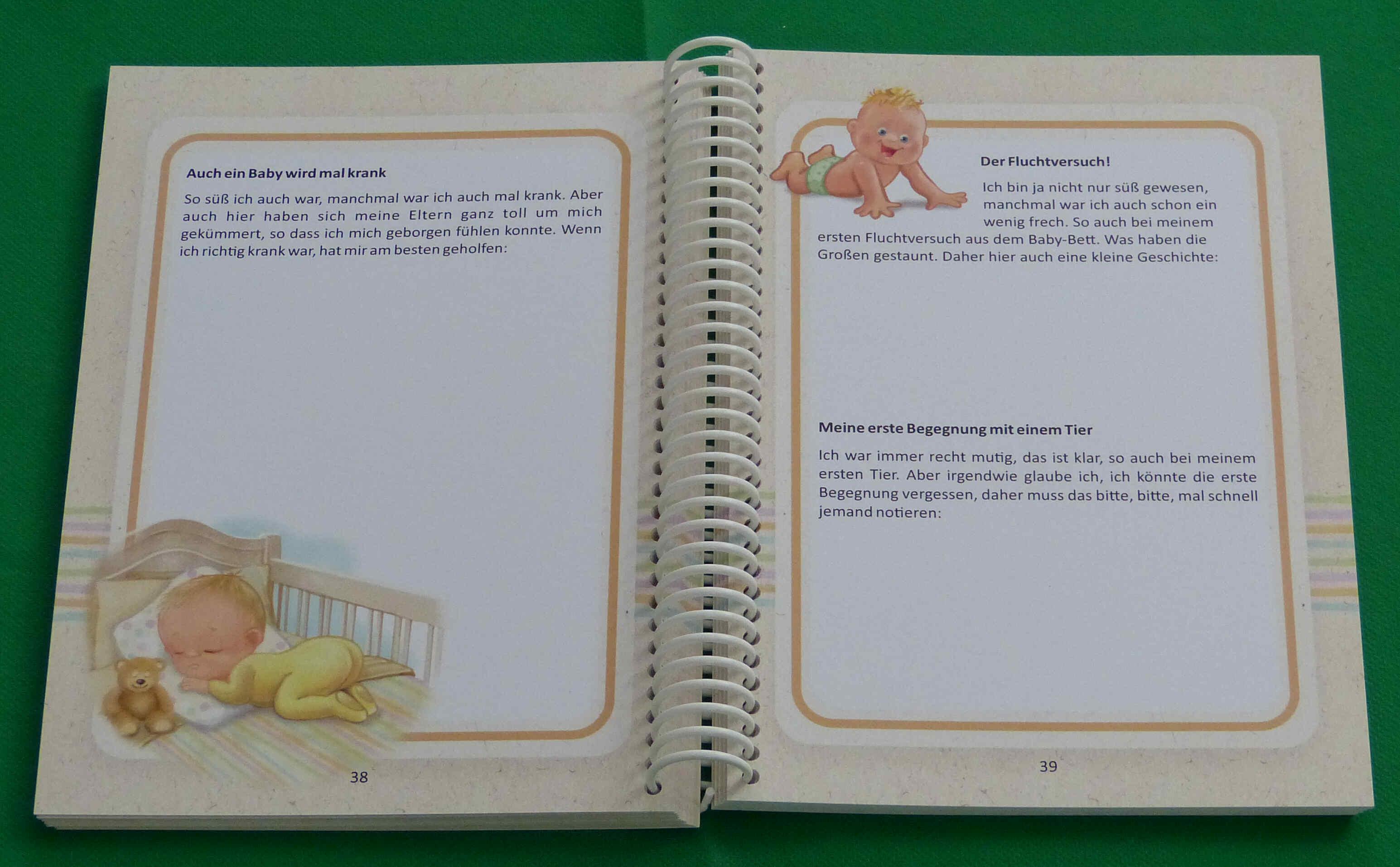 Beispielinhalt (Bild) Babyalbum zu meiner Babyentwicklung