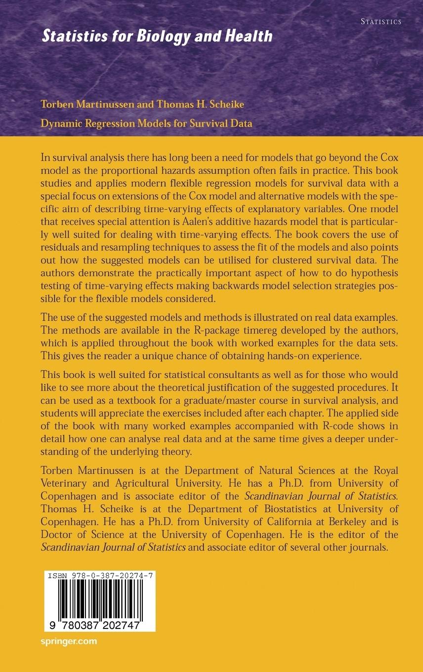 Rückseitencover Dynamic Regression Models for Survival Data