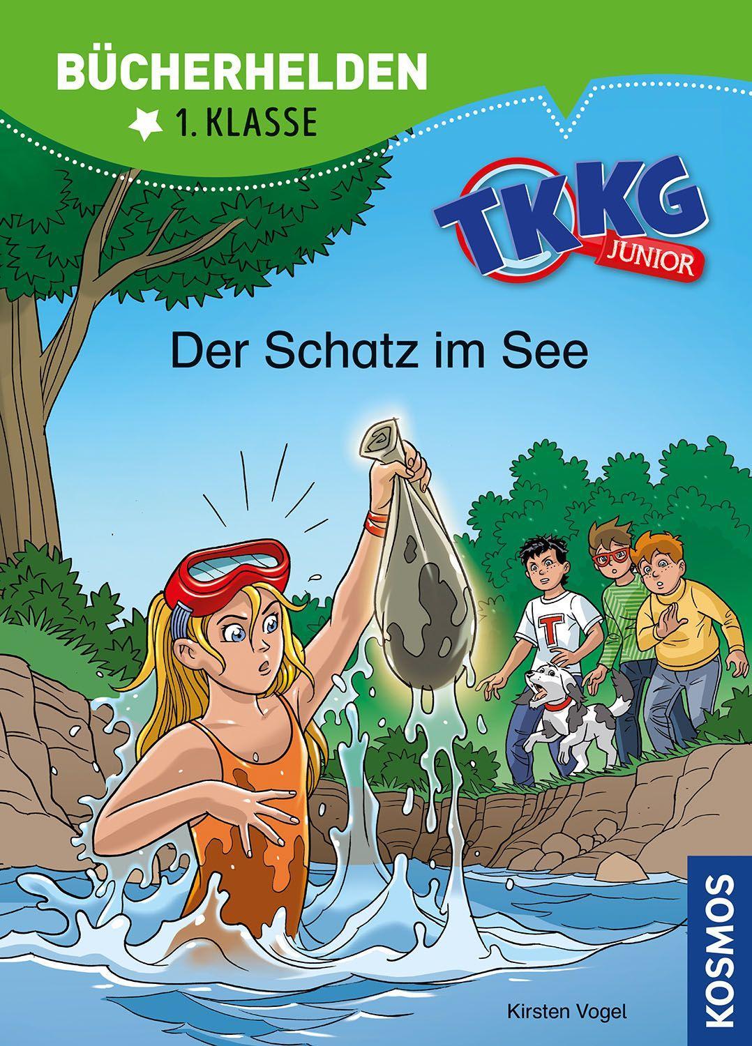 Vorderes Coverbild TKKG Junior, Bücherhelden 1. Klasse, Der Schatz im See