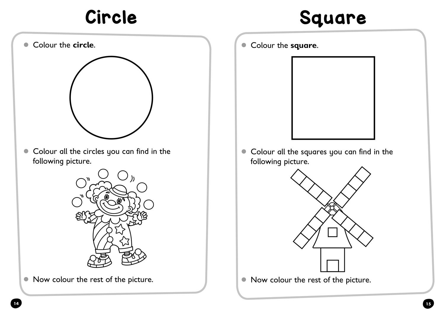 Beispielinhalt (Bild) Colouring Numbers and Shapes Early Years Age 3+