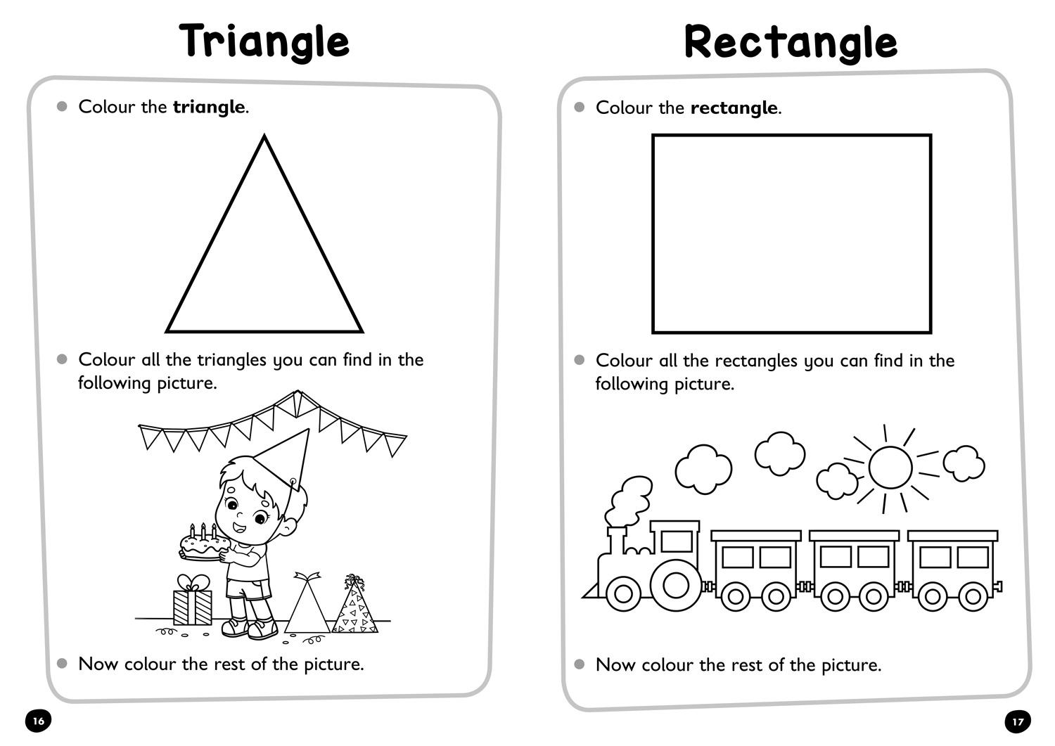 Beispielinhalt (Bild) Colouring Numbers and Shapes Early Years Age 3+
