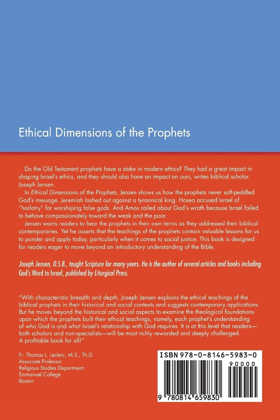Rückseitencover Ethical Dimensions of the Prophets