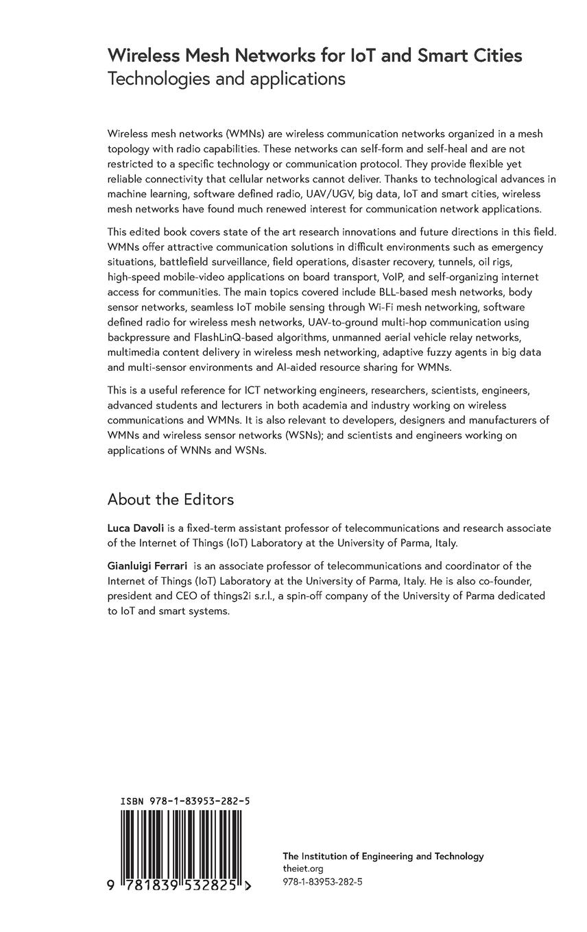 Rückseitencover Wireless Mesh Networks for Iot and Smart Cities: Technologies and Applications