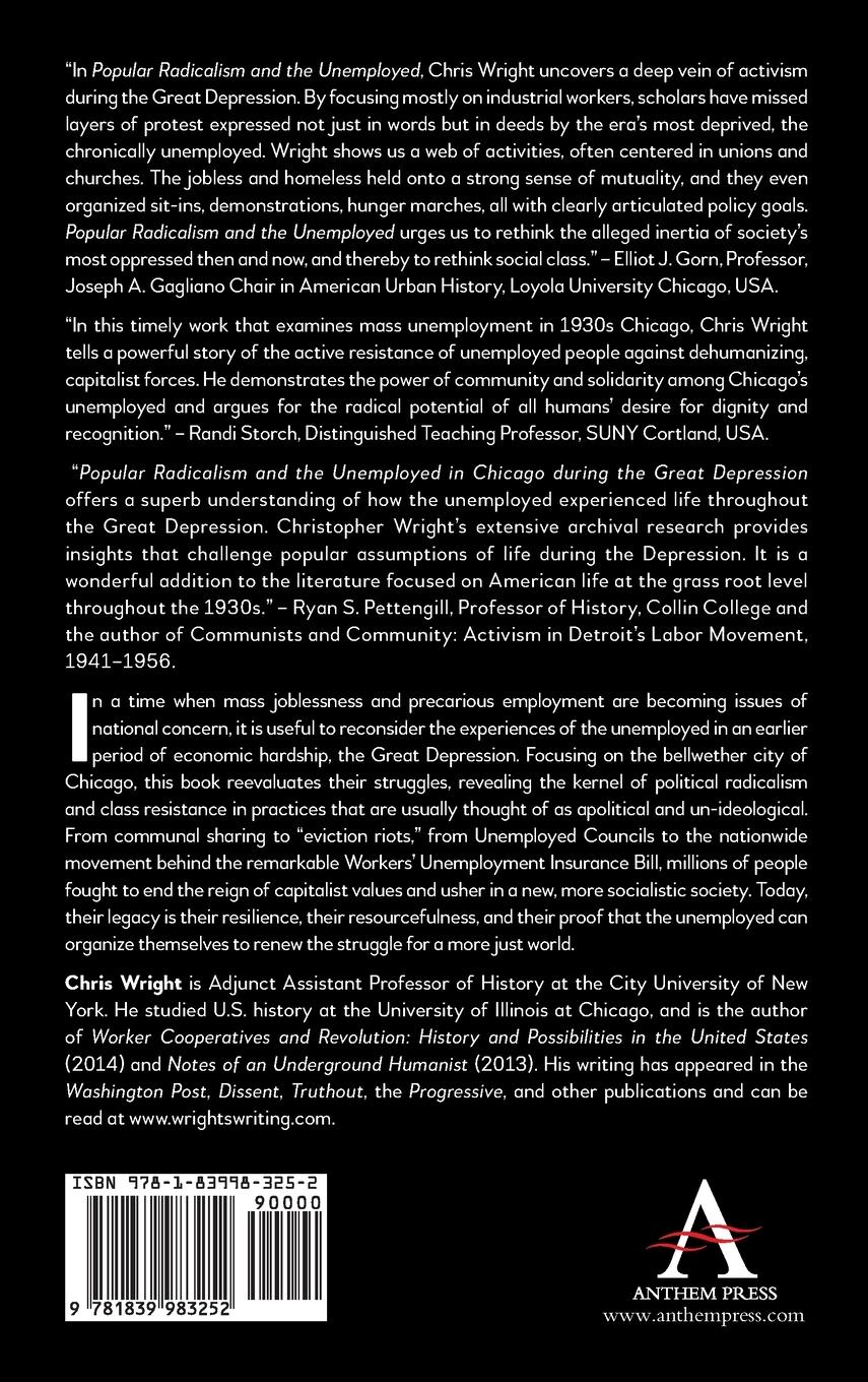 Rückseitencover Popular Radicalism and the Unemployed in Chicago during the Great Depression
