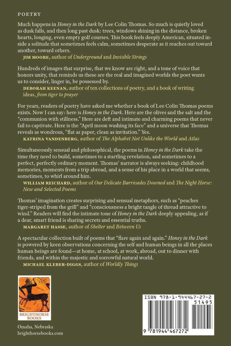 Rückseitencover Honey in the Dark