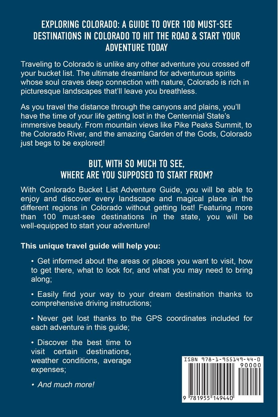 Rückseitencover Colorado Bucket List Adventure Guide