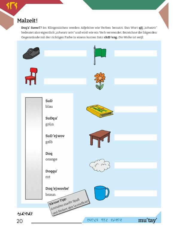 Beispielinhalt (Bild) Arbeitsbuch Klingonisch