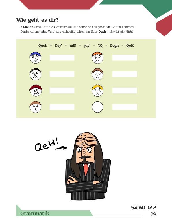 Beispielinhalt (Bild) Arbeitsbuch Klingonisch