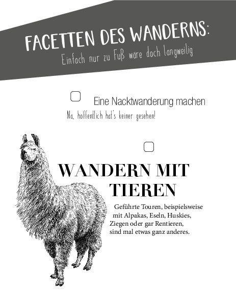 Beispielinhalt (Bild) Bucket List für Wanderer