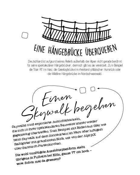 Beispielinhalt (Bild) Bucket List für Wanderer