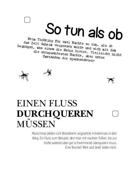 Beispielinhalt (Bild) Bucket List für Wanderer