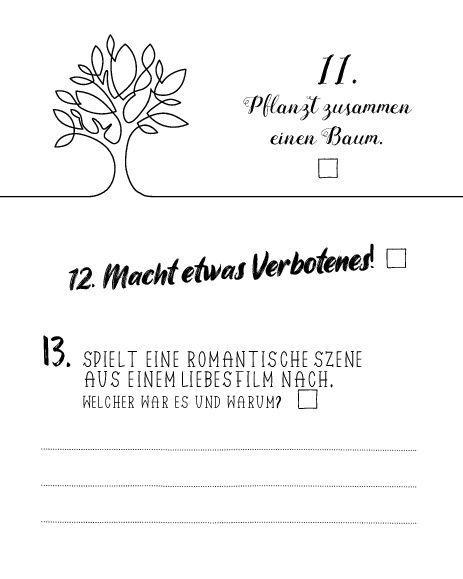 Beispielinhalt (Bild) Die Bucket List für Honeymooner