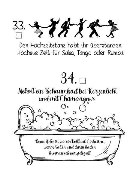 Beispielinhalt (Bild) Die Bucket List für Honeymooner