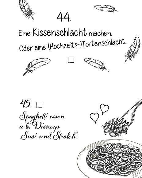 Beispielinhalt (Bild) Die Bucket List für Honeymooner