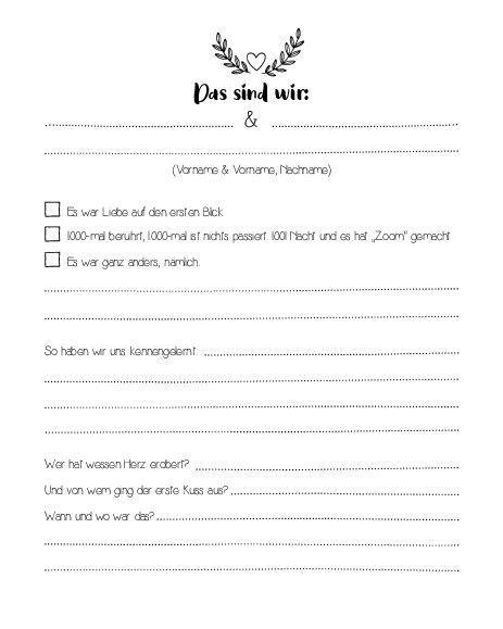 Beispielinhalt (Bild) Die Bucket List für Honeymooner