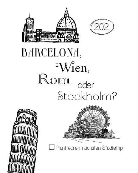 Beispielinhalt (Bild) Die Bucket List für Honeymooner