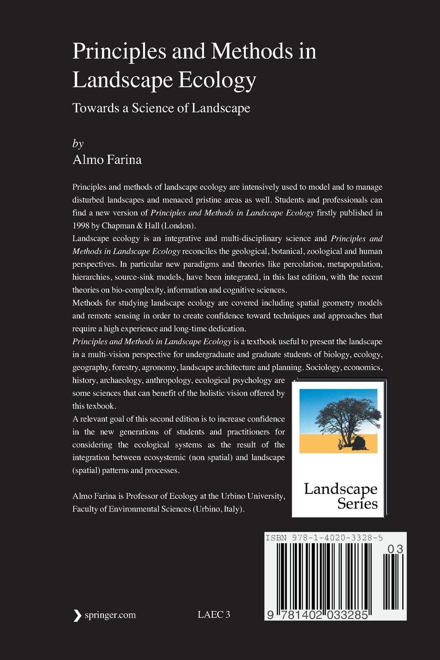Rückseitencover Principles and Methods in Landscape Ecology