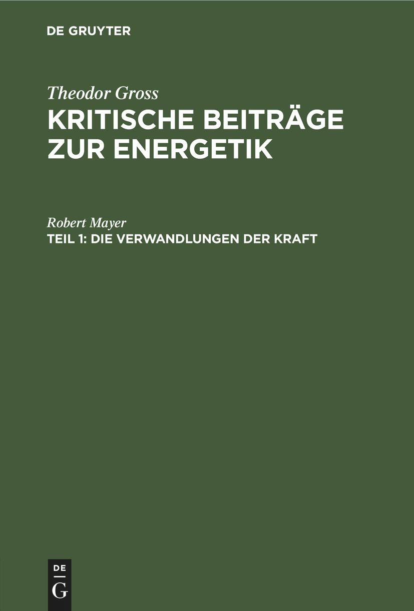 Vorderes Coverbild Die Verwandlungen der Kraft