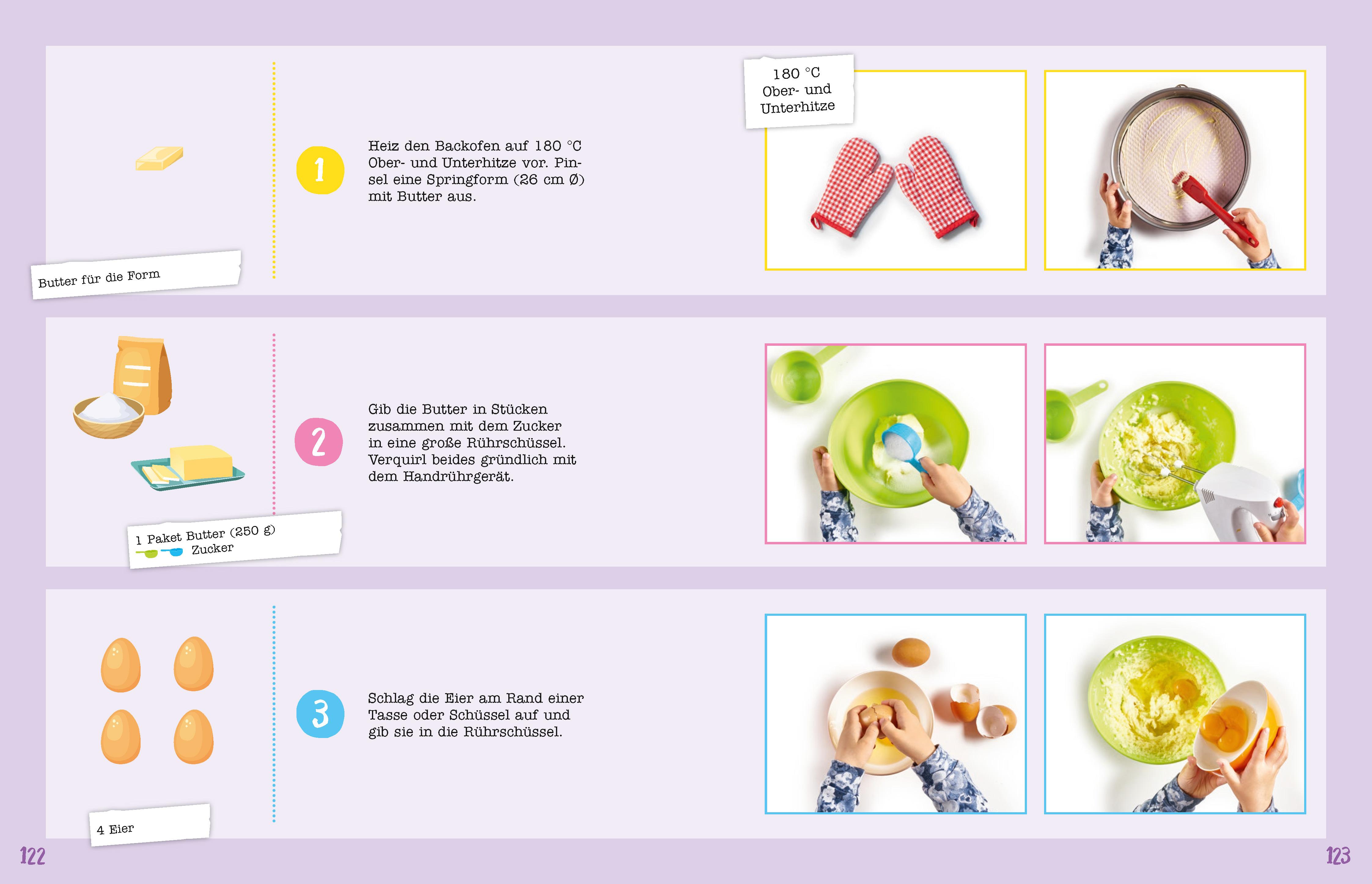 Beispielinhalt (Bild) Kinderleicht backen nach Bildern. Das clevere Back-Set für Kinder ab 6 Jahren