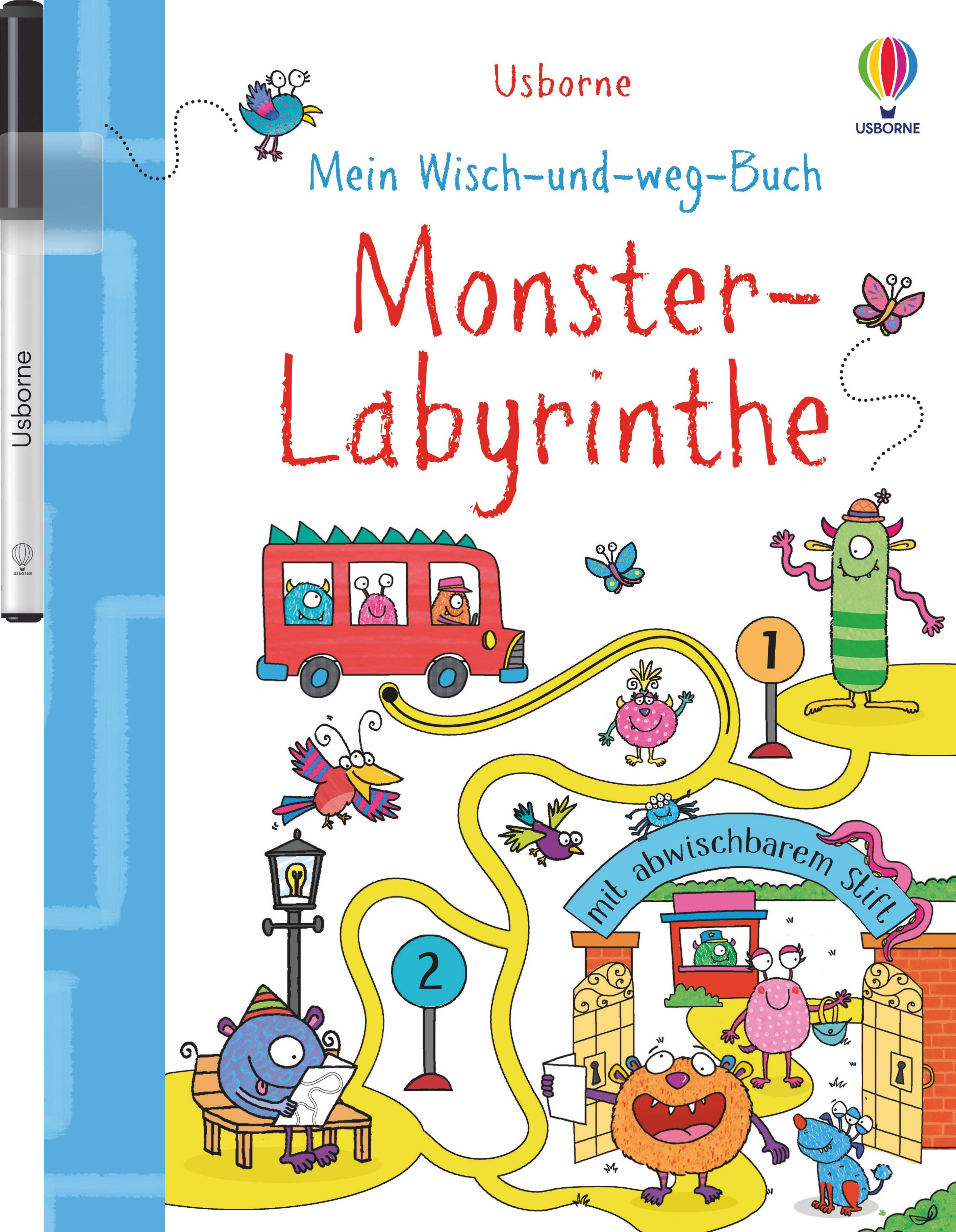 Vorderes Coverbild Mein Wisch-und-weg-Buch: Monster-Labyrinthe