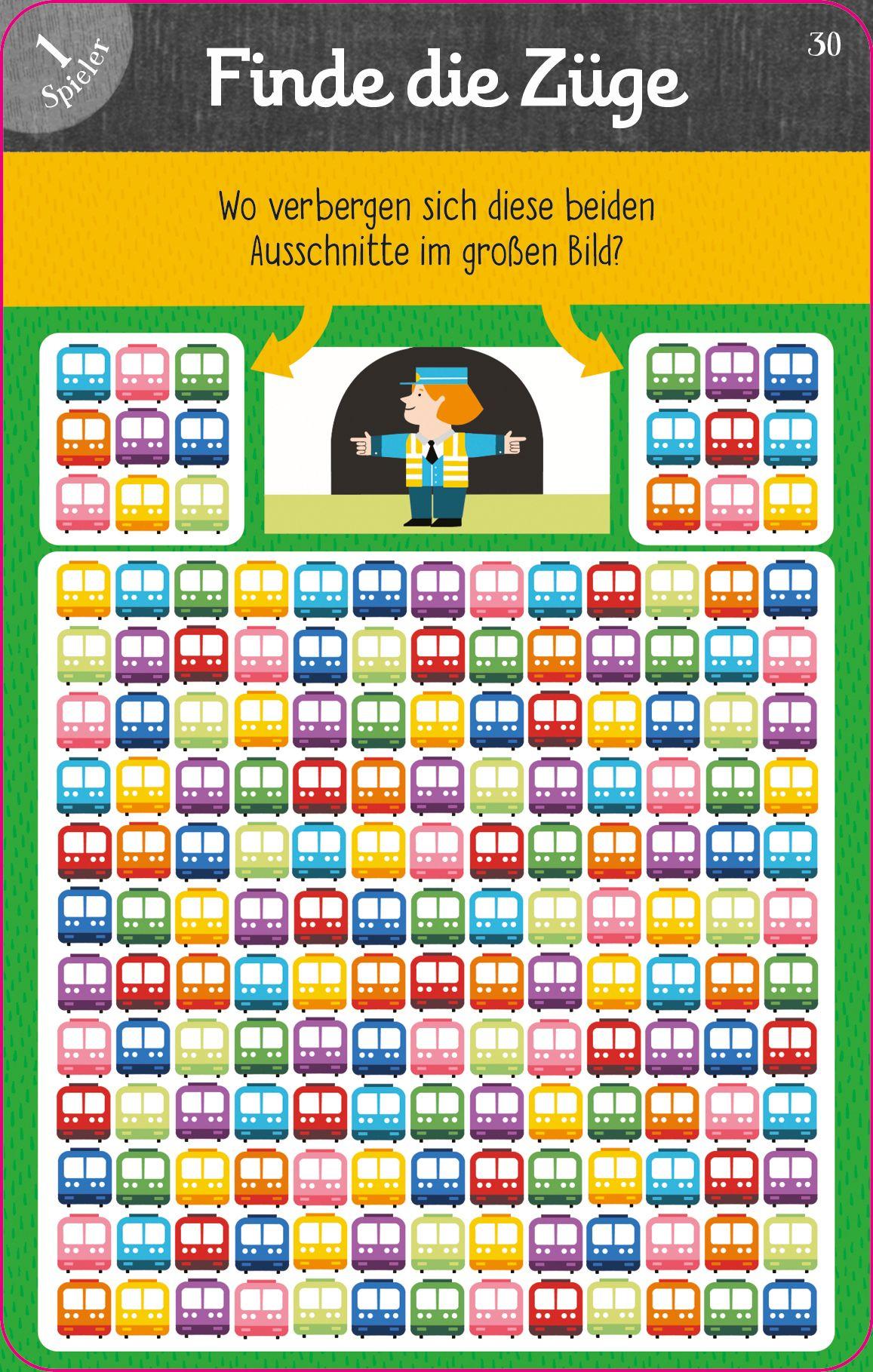 Beispielinhalt (Bild) Tschüss-Langeweile-Karten: Rätsel und Spiele für die Zugfahrt