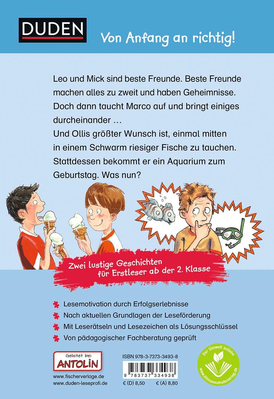 Rückseitencover Duden Leseprofi - Lustige Erstlesegeschichten für Jungs, 2. Klasse (Doppelband)