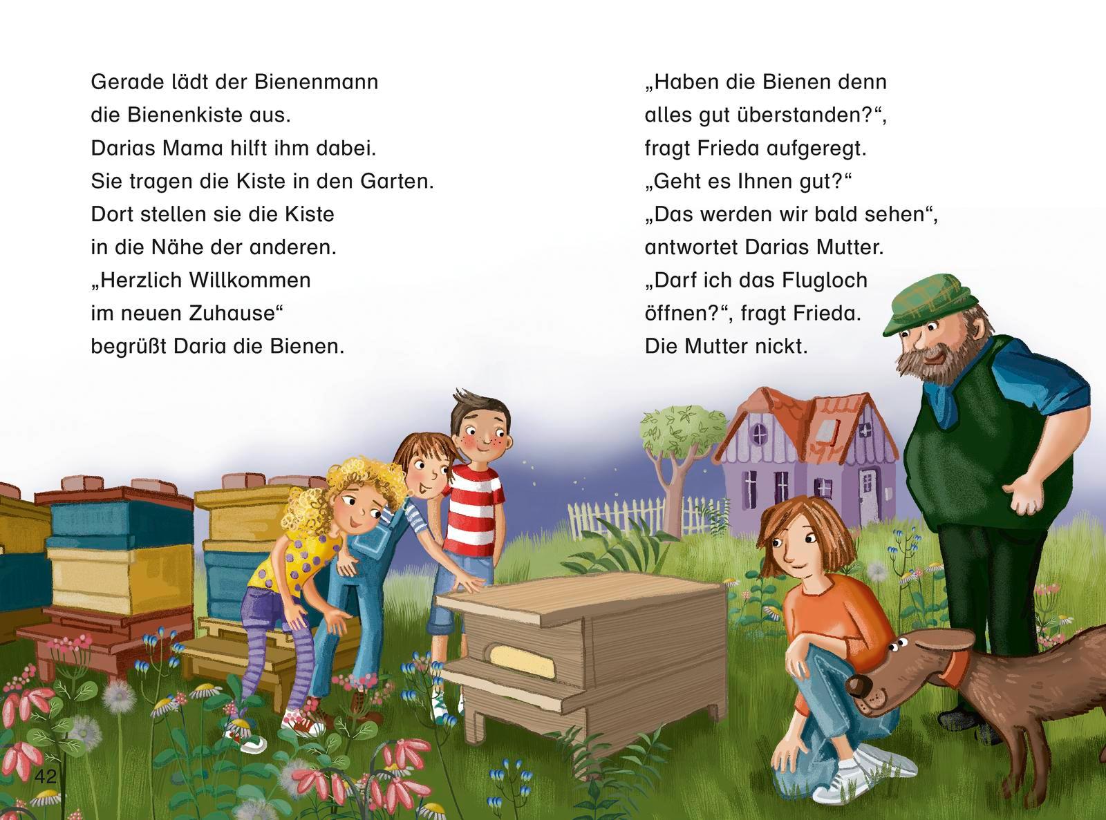 Beispielinhalt (Bild) Duden Leseprofi - Die Bienenretter, 2. Klasse