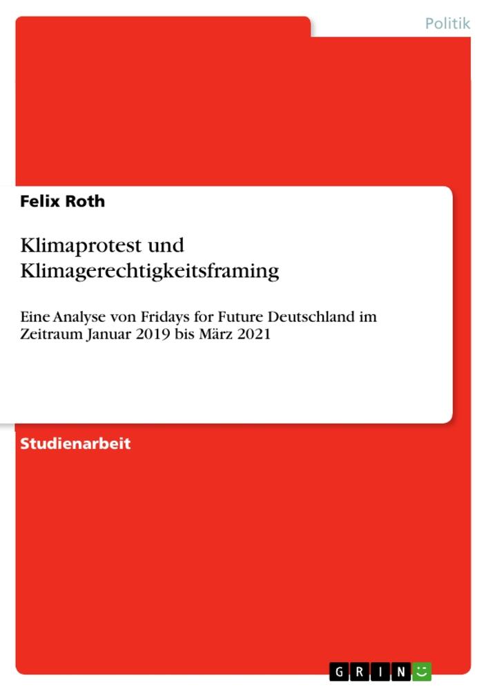 Vorderes Coverbild Klimaprotest und Klimagerechtigkeitsframing
