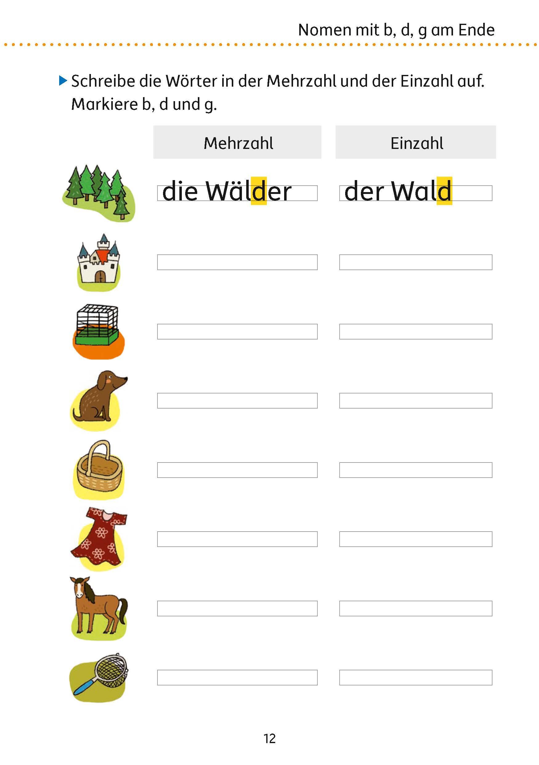 Beispielinhalt (Bild) Mein Übungsheft Rechtschreiben 3. Klasse