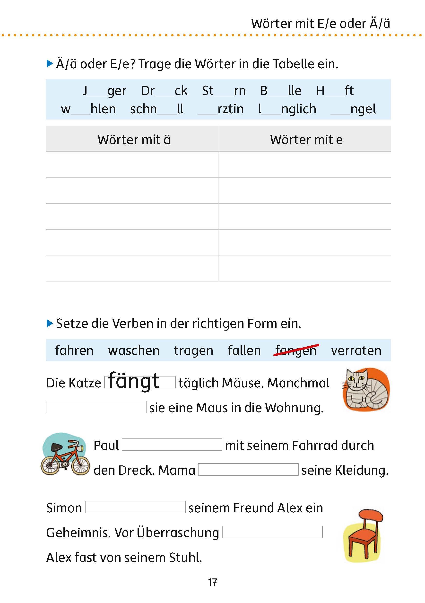 Beispielinhalt (Bild) Mein Übungsheft Rechtschreiben 3. Klasse