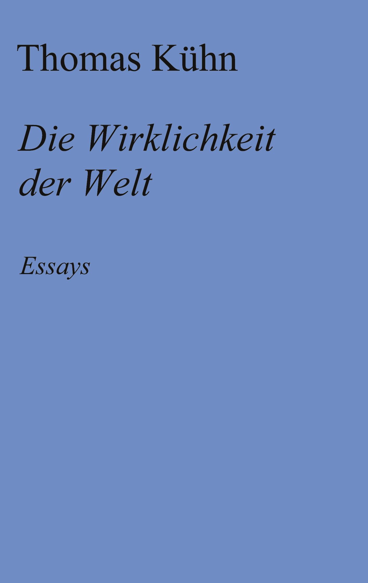 Vorderes Coverbild Die Wirklichkeit der Welt