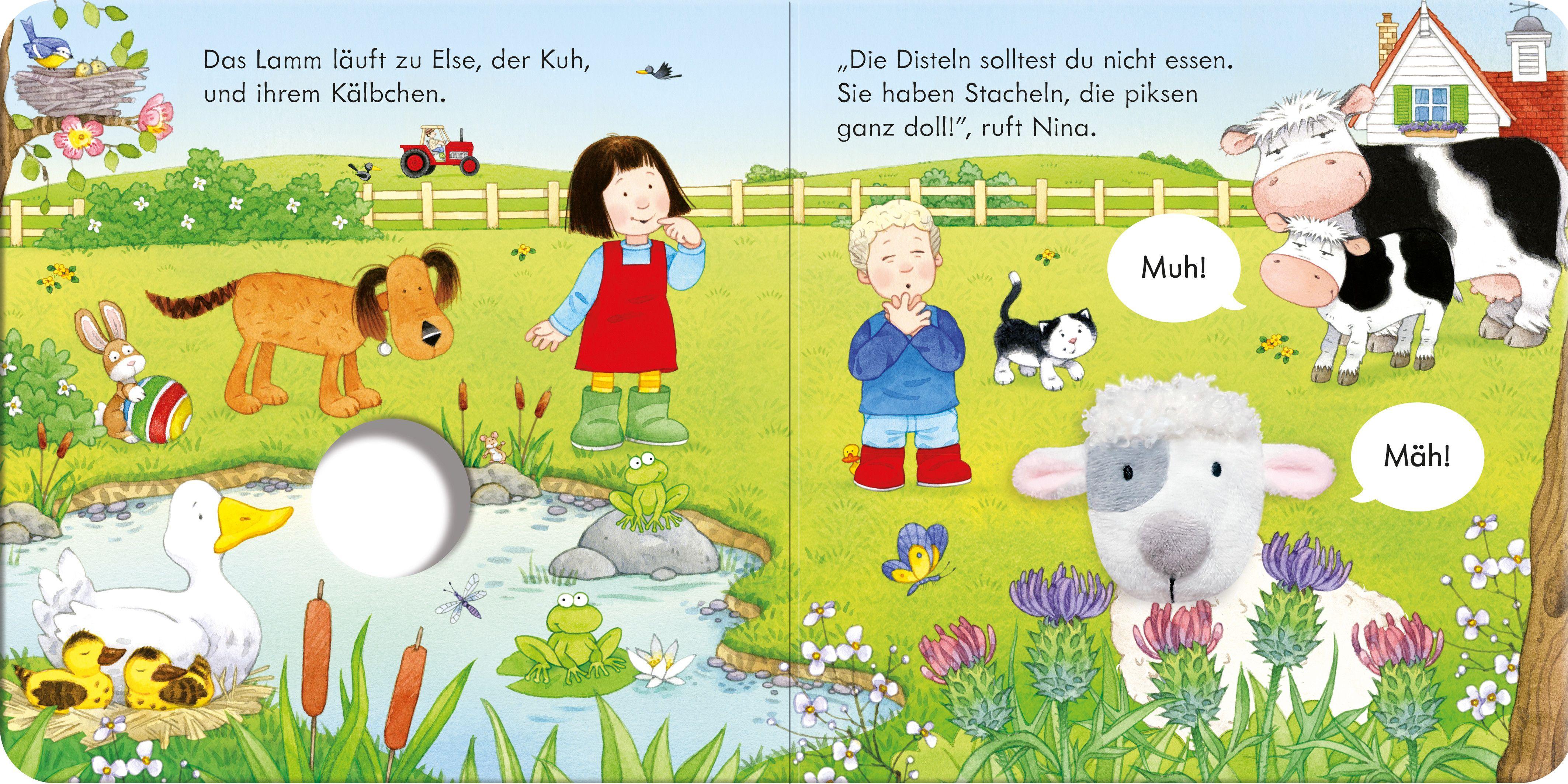 Beispielinhalt (Bild) Fingerpuppenbuch: Das Schäfchen