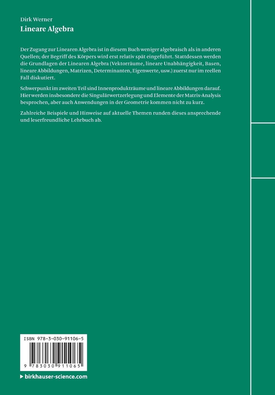 Rückseitencover Lineare Algebra