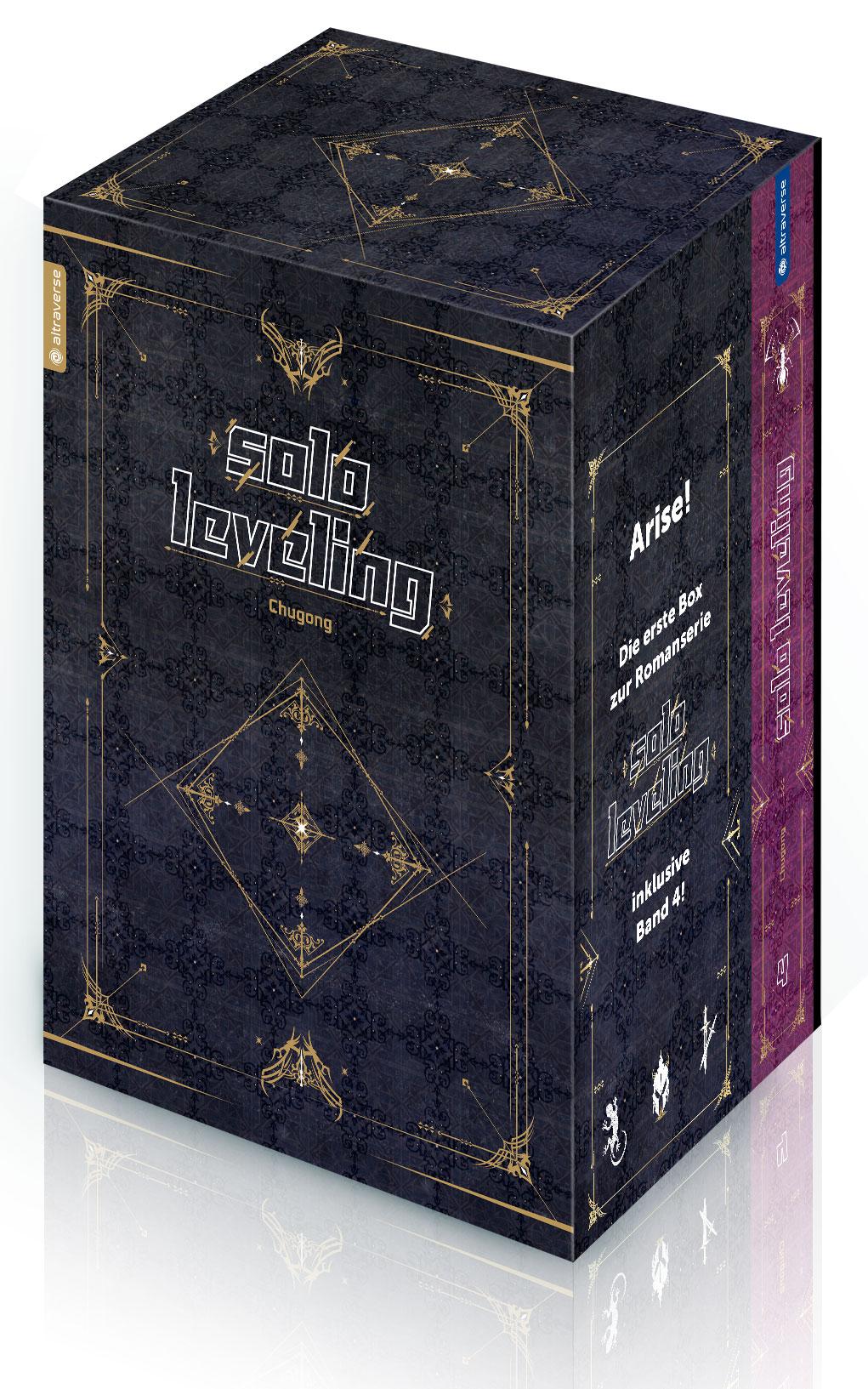 Vorderes Coverbild Solo Leveling Roman 04 mit Box