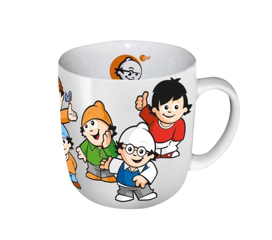 Vorderes Coverbild Mainzelmännchen Porzellanbecher