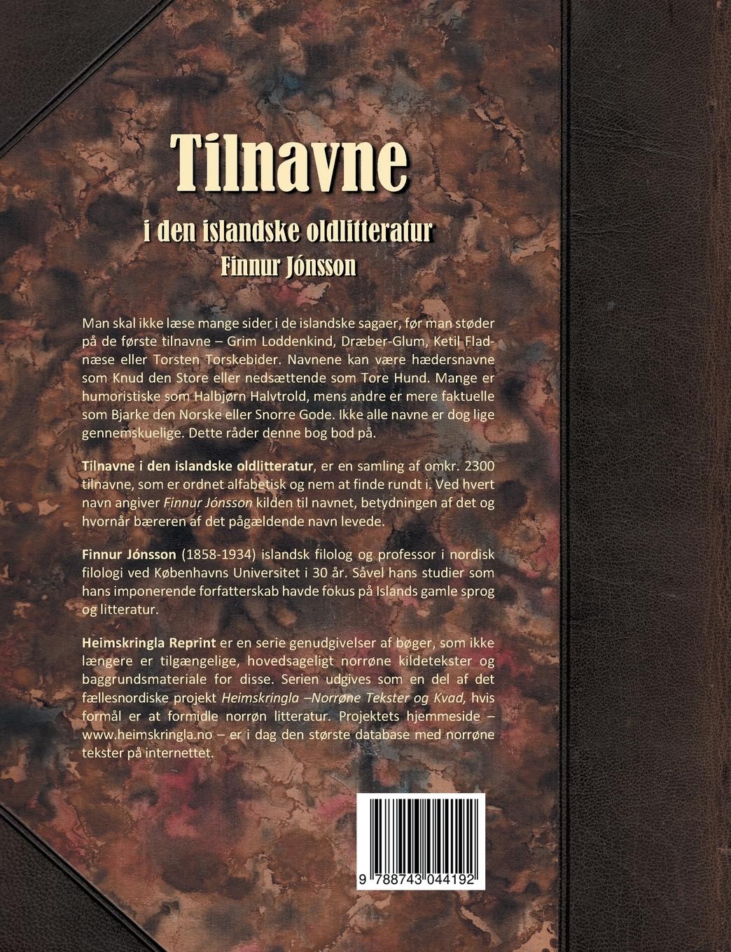 Rückseitencover Tilnavne i den islandske oldlitteratur