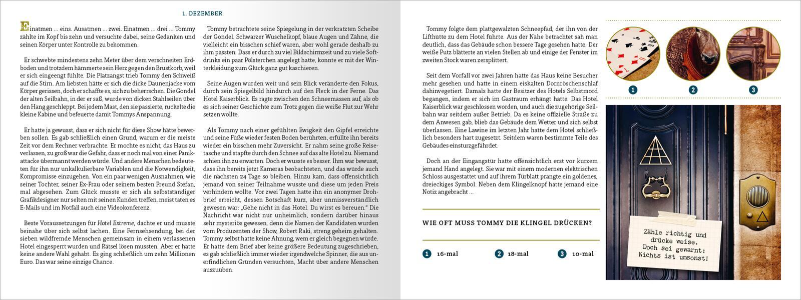 Beispielinhalt (Bild) Escape Room. Das Hotel der tausend Augen