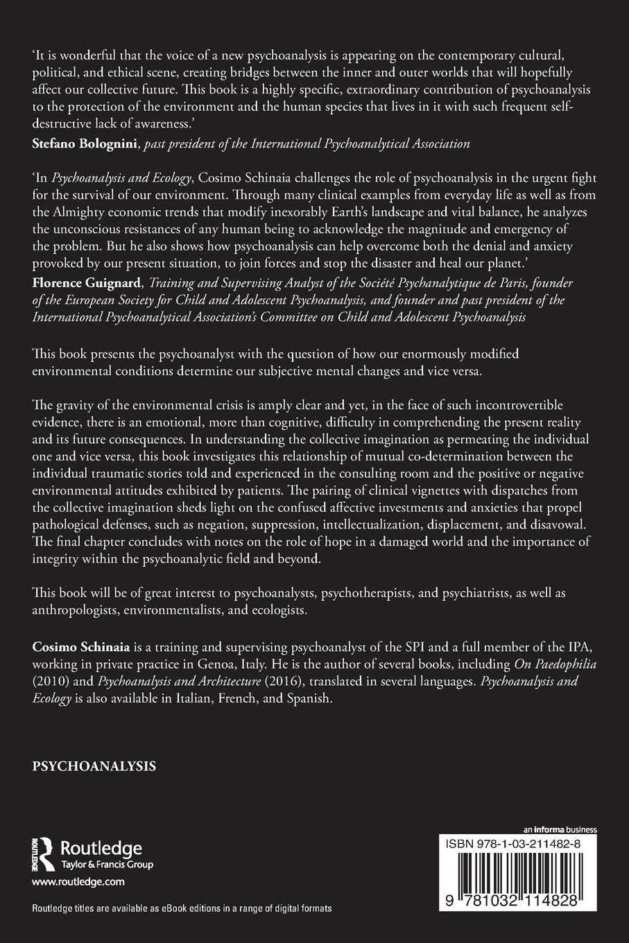 Rückseitencover Psychoanalysis and Ecology