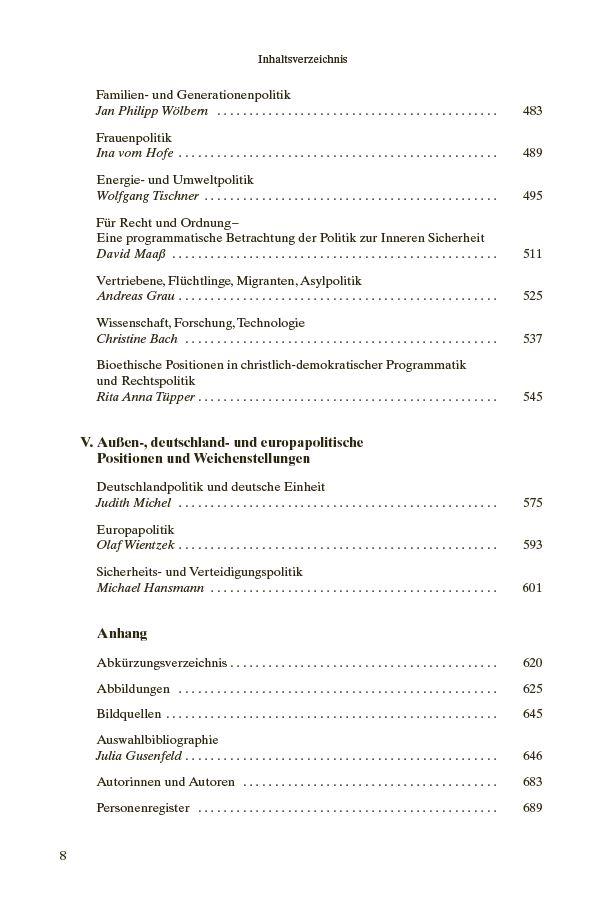 Beispielinhalt (Bild) Handbuch zur Geschichte der CDU