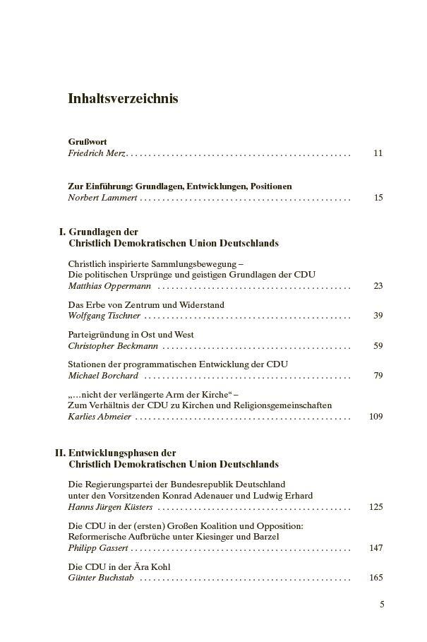 Beispielinhalt (Bild) Handbuch zur Geschichte der CDU