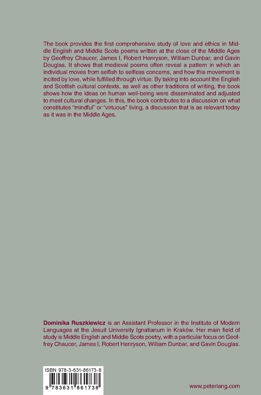 Rückseitencover Love and Virtue in Middle English and Middle Scots Poetry