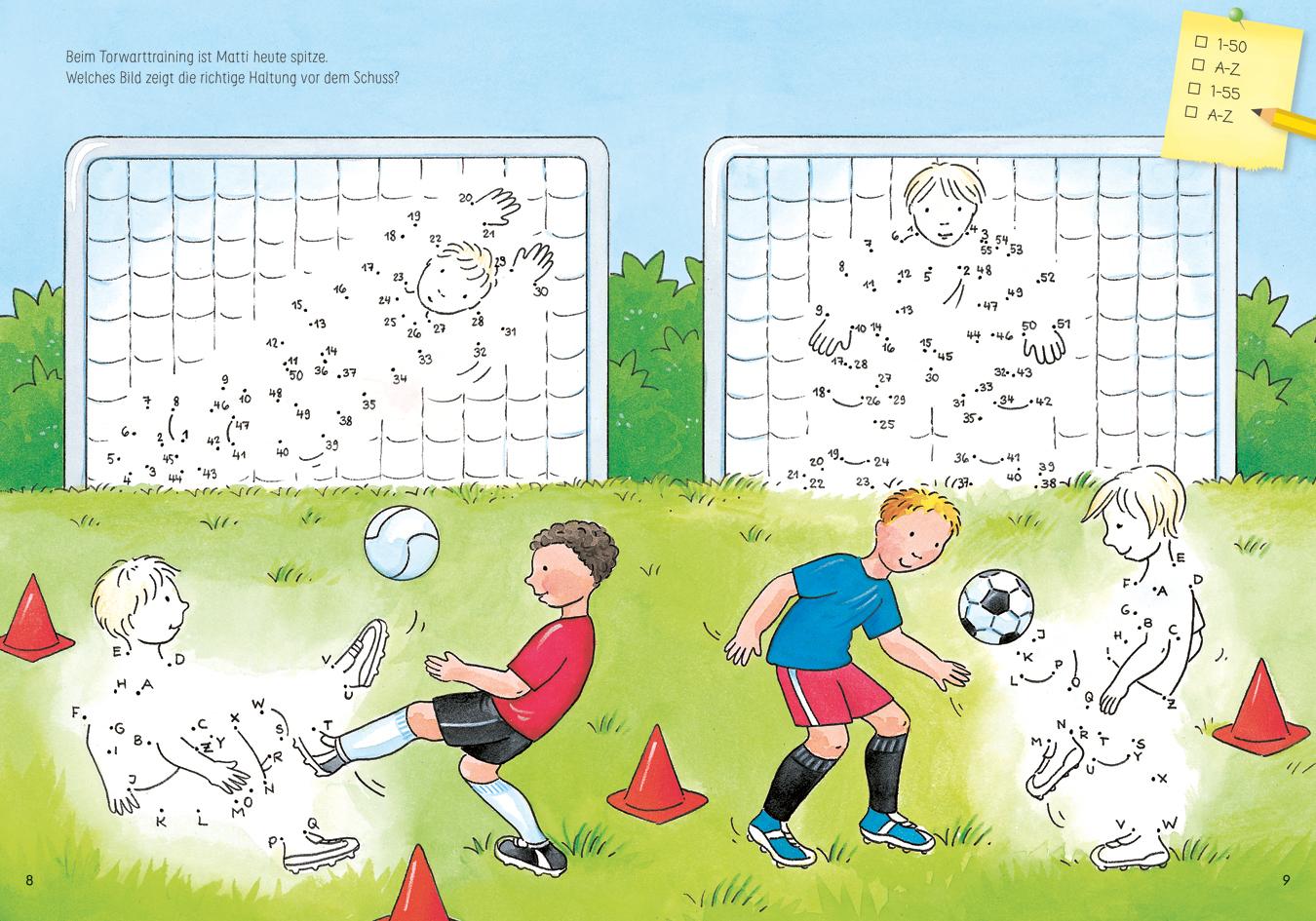 Beispielinhalt (Bild) Von Punkt zu Punkt. Fußballfieber