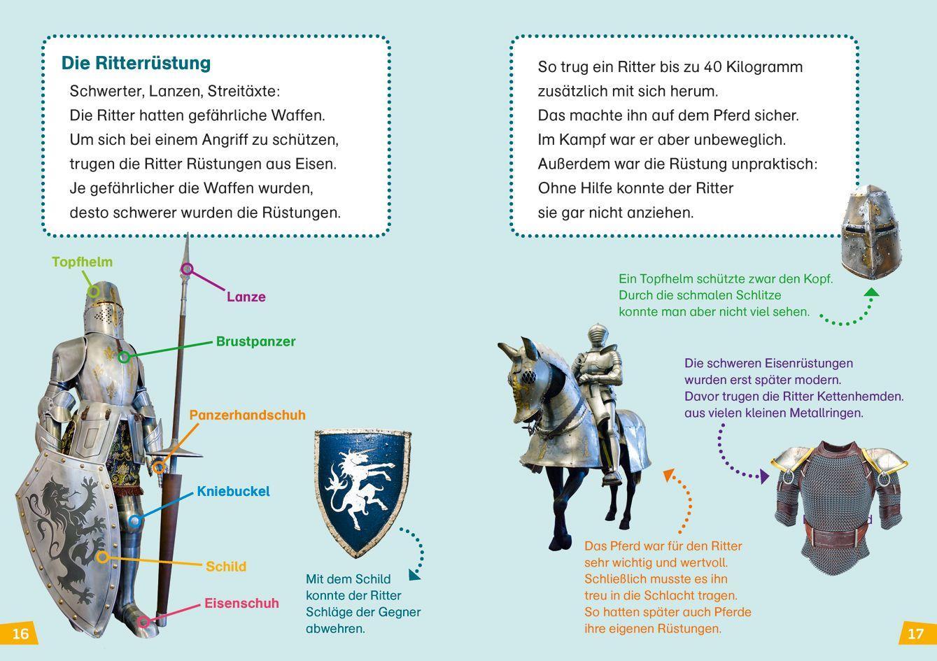 Beispielinhalt (Bild) WAS IST WAS Erstes Lesen Band 19. Ritter und Burgen