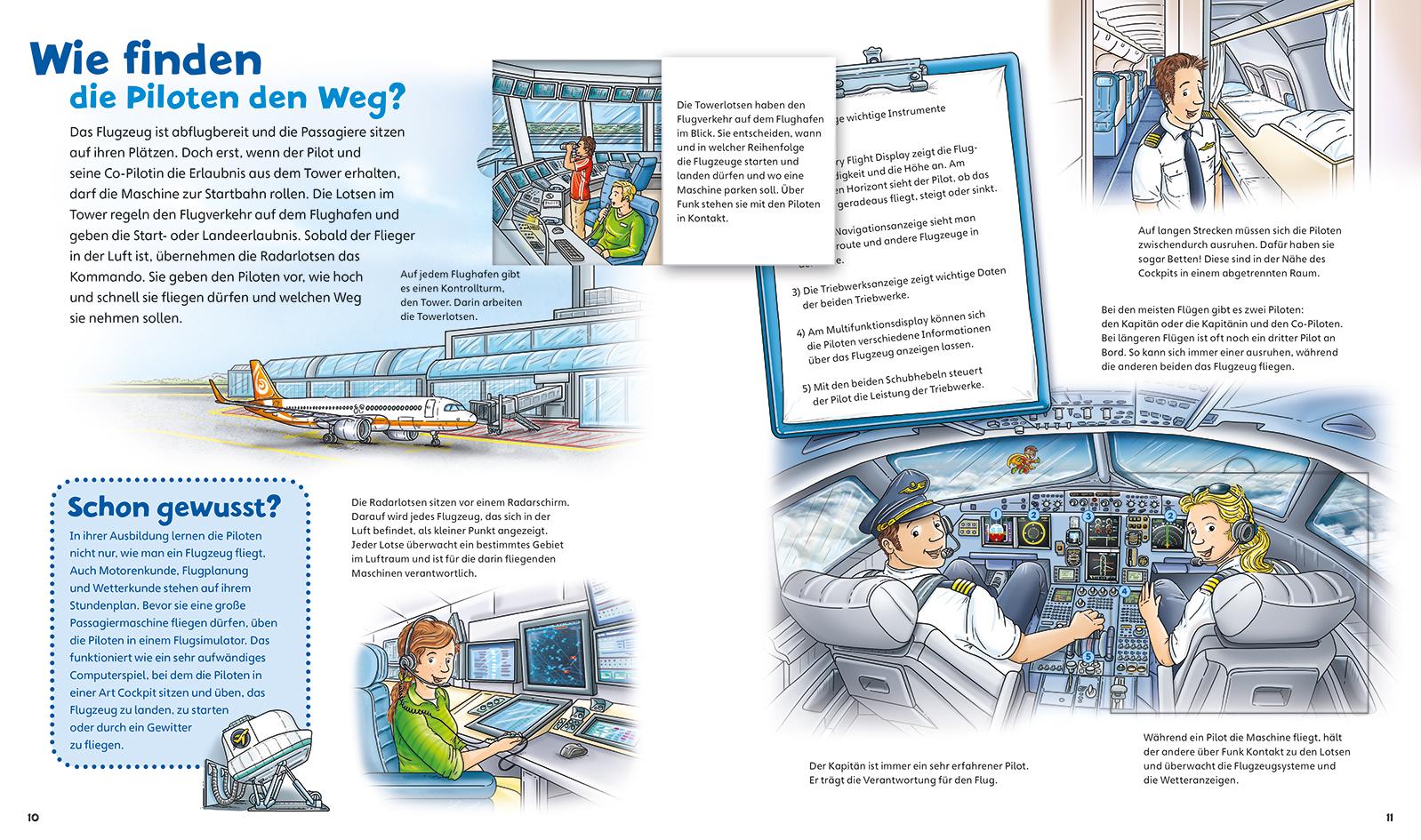 Beispielinhalt (Bild) WAS IST WAS Junior Band 11 Flughafen und Flugzeuge