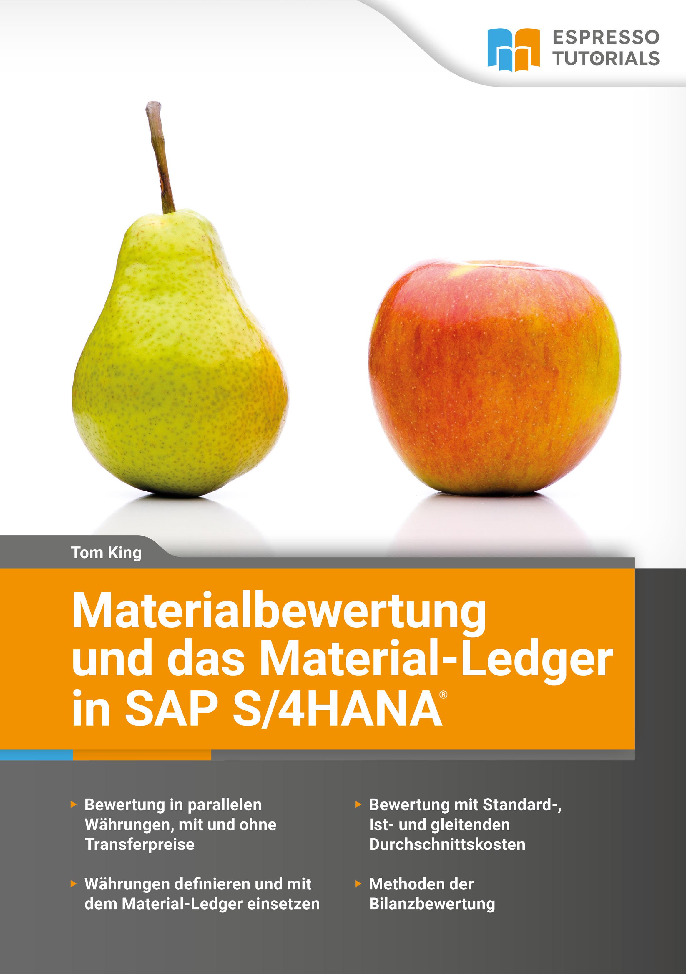 Vorderes Coverbild Materialbewertung und das Material-Ledger in SAP S/4HANA