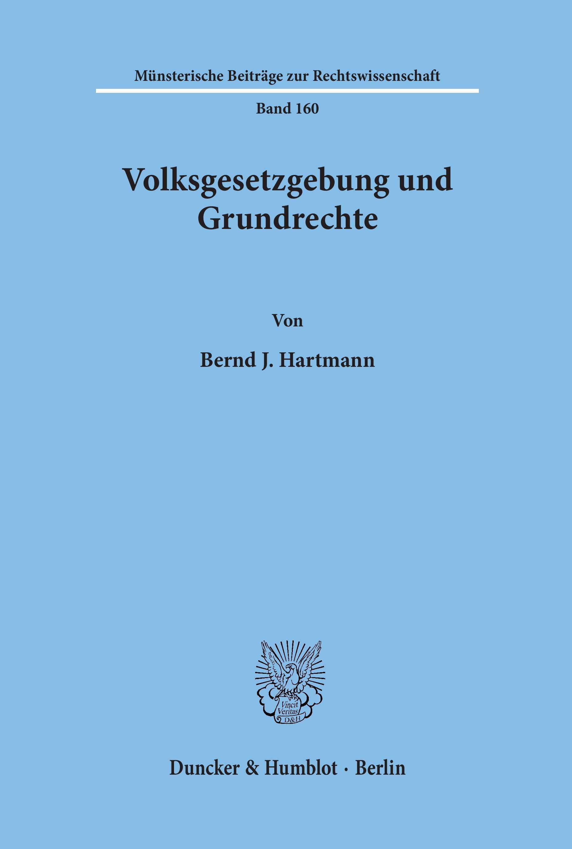 Vorderes Coverbild Volksgesetzgebung und Grundrechte.